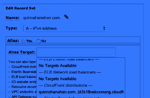 Route 53 config for cloudfront