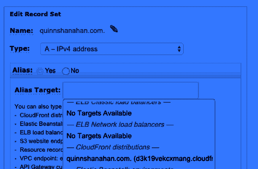 Route 53 config for cloudfront
