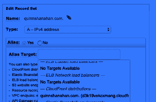 Route 53 config for cloudfront