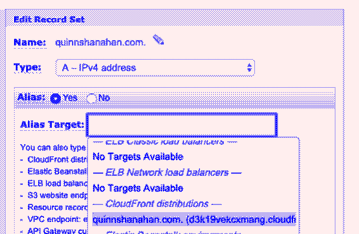 Route 53 config for cloudfront