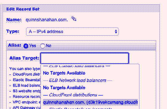 Route 53 config for cloudfront