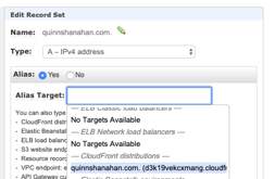 Route 53 config for cloudfront